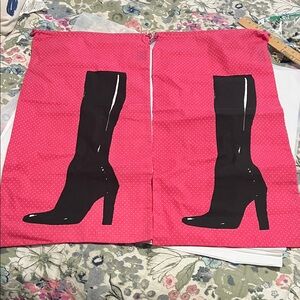 Jill Martin Pink and Black Boot Dust Covers